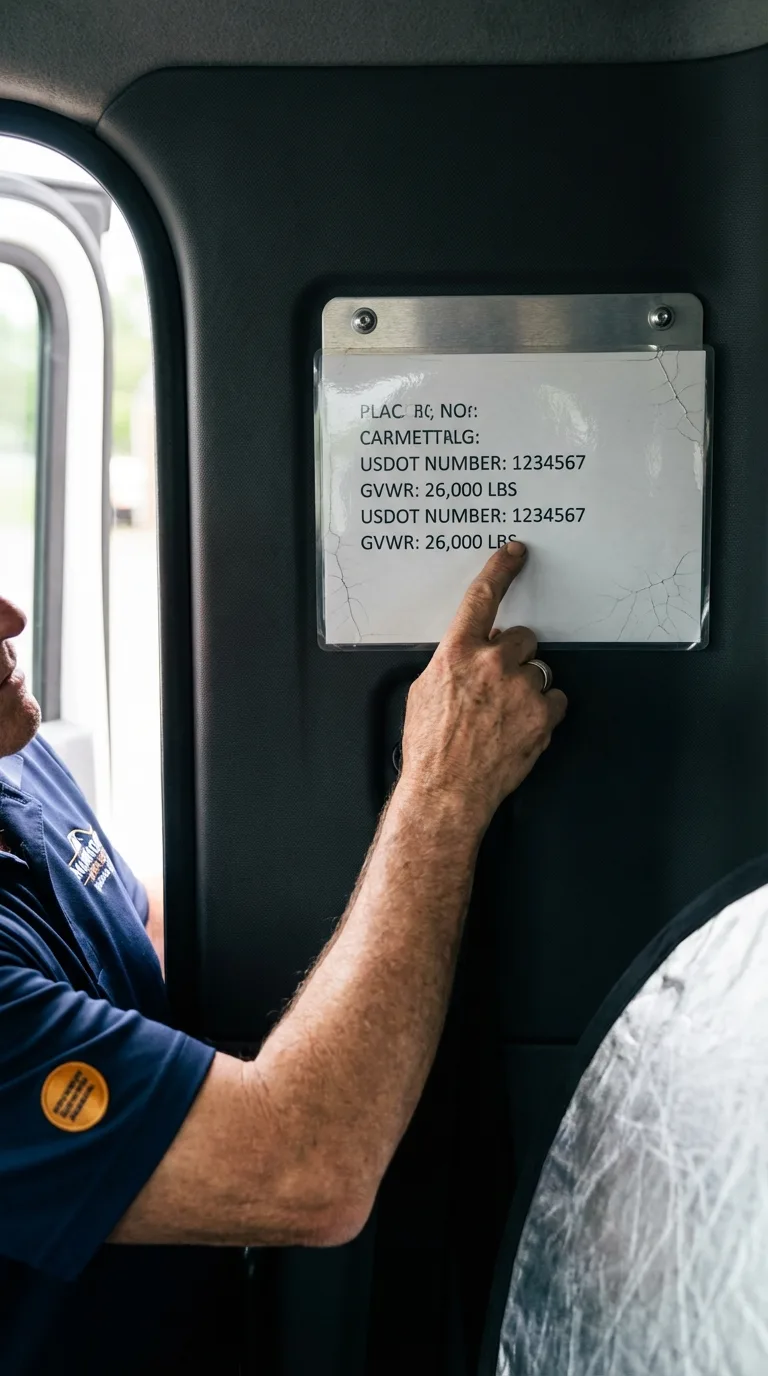 USDOT licensing placard verification in Hanna City